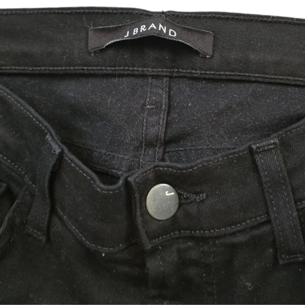 J Brand Womens Skinny Jeans Black Mid‎ Rise Slim Fit Made in USA Size 28